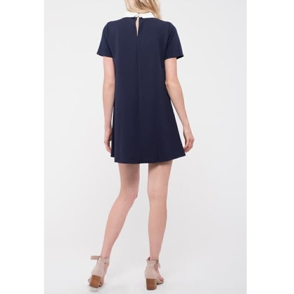 Blu Pepper Collared Floral Embroidered Dress M - Picture 3 of 6